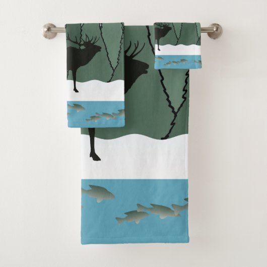 Bugling Bull Elk en Fish Bad Handdoek (Insitu)