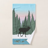 Bugling Bull Elk en Fish Bad Handdoek (Handdoek)