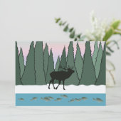 Bugling Bull Elk en Fish Kaart (Staand voorkant)