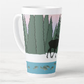 Bugling Bull Elk en Fish Latte mok (Linkerhoek)