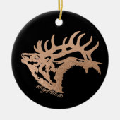Bugling Bull Elk keramisch siermiddel Keramisch Ornament (Voorkant)