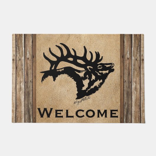 Bugling Bull Elk Welkom Deurmat (Voorkant)