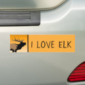 Bugling Elk bij Sunset - Original Wildlife Art Bumpersticker (Op auto)