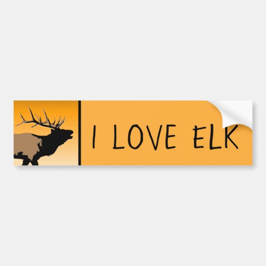 Bugling Elk bij Sunset - Original Wildlife Art Bumpersticker (Voorkant)