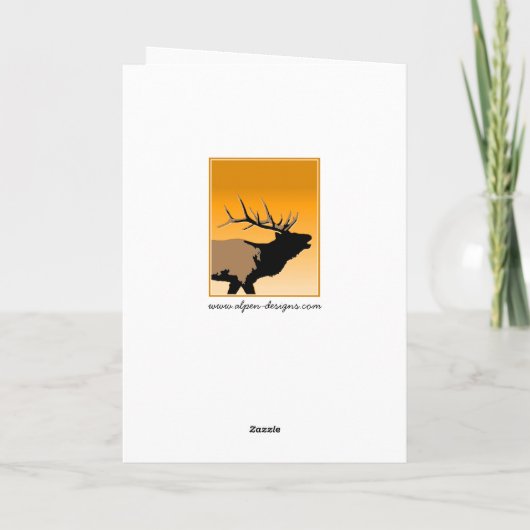 Bugling Elk bij Sunset - Original Wildlife Art Kaart (Achterkant)