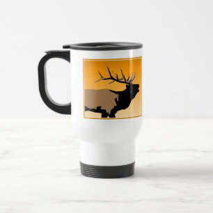 Bugling Elk bij Sunset - Original Wildlife Art Reisbeker