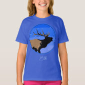 Bugling Elk in Winter - Original Wildlife Art T-S T-shirt (Voorkant)