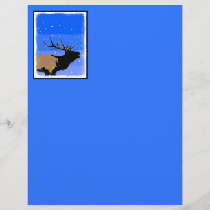 Bugling Elk in Winter - Originele Wilde Kunst