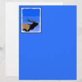 Bugling Elk in Winter - Originele Wilde Kunst (Voorkant / Achterkant)