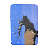 Bugling Elk in Winter - Originele Wilde Kunst Badmat (Voorkant Verticaal)