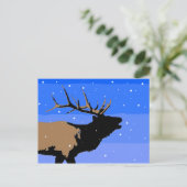 Bugling Elk in Winter - Originele Wilde Kunst Briefkaart (Staand voorkant)