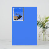 Bugling Elk in Winter - Originele Wilde Kunst Briefpapier (Staand voorkant)