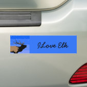 Bugling Elk in Winter - Originele Wilde Kunst Bumpersticker (Op auto)