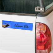 Bugling Elk in Winter - Originele Wilde Kunst Bumpersticker (Op Truck)