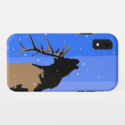 Bugling Elk in Winter - Originele Wilde Kunst Case-Mate iPhone Case (Achterkant (horizontaal))