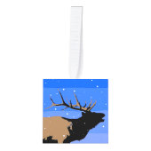 Bugling Elk in Winter - Originele Wilde Kunst Decoratie (Voorkant)