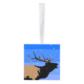 Bugling Elk in Winter - Originele Wilde Kunst Decoratie (Rechts)