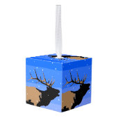 Bugling Elk in Winter - Originele Wilde Kunst Decoratie (Achter hoekig)