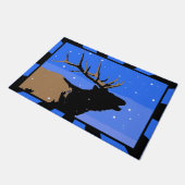 Bugling Elk in Winter - Originele Wilde Kunst Deurmat (Schuin)