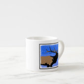 Bugling Elk in Winter - Originele Wilde Kunst Espresso Kop (Voorkant rechts)