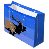 Bugling Elk in Winter - Originele Wilde Kunst Groot Cadeauzakje (Voorkant Gekanteld)