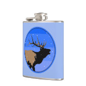 Bugling Elk in Winter - Originele Wilde Kunst Heupfles (Links)