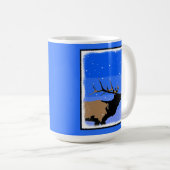 Bugling Elk in Winter - Originele Wilde Kunst Koffiemok (Voorkant rechts)