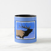 Bugling Elk in Winter - Originele Wilde Kunst Mok (Midden)