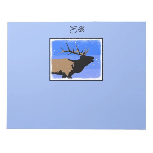 Bugling Elk in Winter - Originele Wilde Kunst Notitieblok (Voorkant)