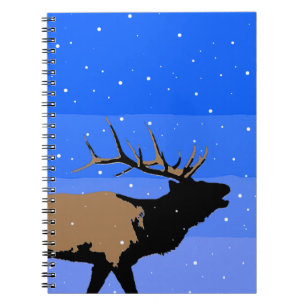 Bugling Elk in Winter - Originele Wilde Kunst Notitieboek
