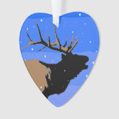 Bugling Elk in Winter - Originele Wilde Kunst Ornament (voorkant)