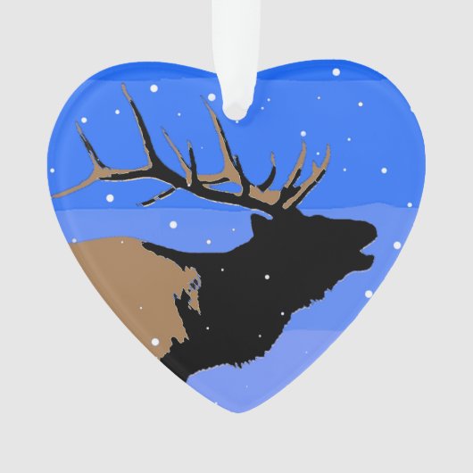 Bugling Elk in Winter - Originele Wilde Kunst Ornament (voorkant)
