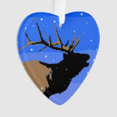 Bugling Elk in Winter - Originele Wilde Kunst Ornament (voorkant)