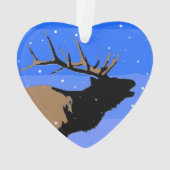 Bugling Elk in Winter - Originele Wilde Kunst Ornament (achterkant)