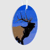 Bugling Elk in Winter - Originele Wilde Kunst Ornament (voorkant)