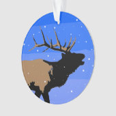 Bugling Elk in Winter - Originele Wilde Kunst Ornament (voorkant)