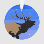 Bugling Elk in Winter - Originele Wilde Kunst Ornament (voorkant)