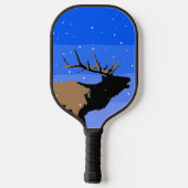 Bugling Elk in Winter - Originele Wilde Kunst Pickleball Paddle (Achterkant)