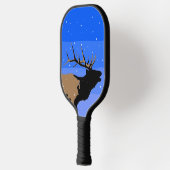 Bugling Elk in Winter - Originele Wilde Kunst Pickleball Paddle (Links)