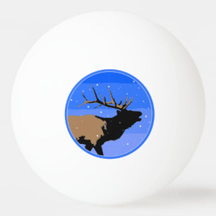 Bugling Elk in Winter - Originele Wilde Kunst Pingpongbal