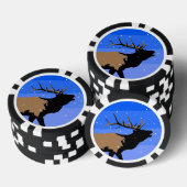 Bugling Elk in Winter - Originele Wilde Kunst Poker Chips (Opstapeling)