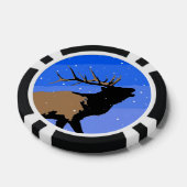 Bugling Elk in Winter - Originele Wilde Kunst Poker Chips (Enkel)