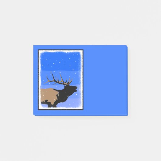 Bugling Elk in Winter - Originele Wilde Kunst Post-it® Notes (Voorkant)
