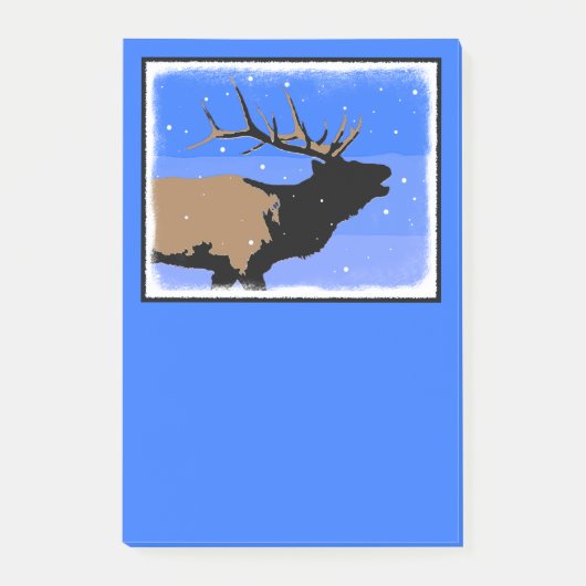 Bugling Elk in Winter - Originele Wilde Kunst Post-it® Notes (Voorkant)