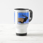 Bugling Elk in Winter - Originele Wilde Kunst Reisbeker (Voorkant rechts)