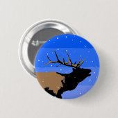 Bugling Elk in Winter - Originele Wilde Kunst Ronde Button 5,7 Cm (Voorkant /achterkant)