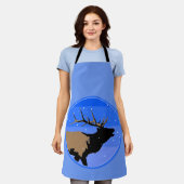 Bugling Elk in Winter - Originele Wilde Kunst Schort (Gedragen)