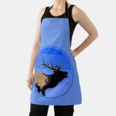 Bugling Elk in Winter - Originele Wilde Kunst Schort (Insitu)
