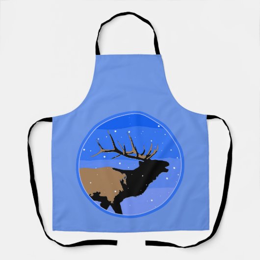 Bugling Elk in Winter - Originele Wilde Kunst Schort (Voorkant)