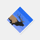 Bugling Elk in Winter - Originele Wilde Kunst Servetten (Hoek)